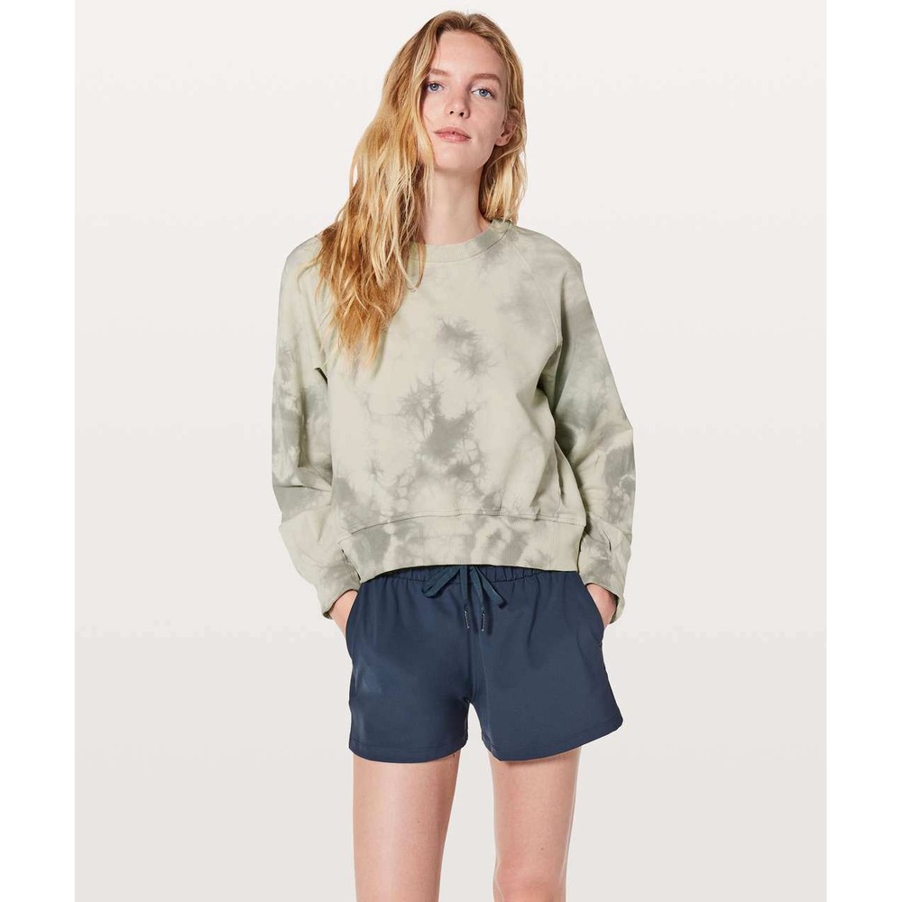 Lululemon Womens Its A Wash Long Sleeve Pullover Sweatshirt Sz 6 Shibori Marble